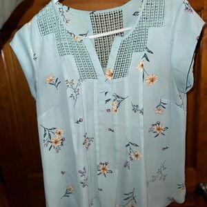 Daniel Rainn Light Blue Floral Blouse